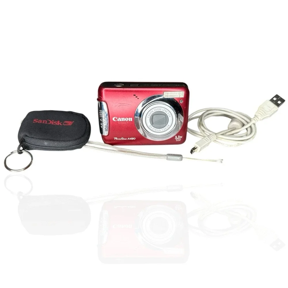 Canon PowerShot A480 Compact Digital Camera 10MP 3.3x Optical Zoom & Accessories